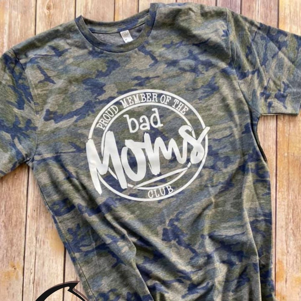 Bad Mom's Club Camo Graphic T-shirt